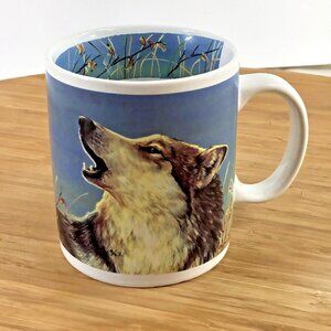Ensco Vintage 1995 Coffee Mug Seasons Of The Wolf Michele Korrbawi wilk 12oz Cup